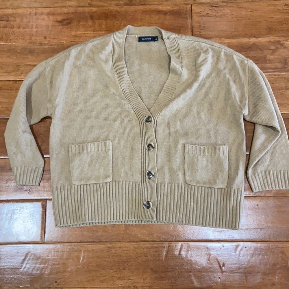 Tan button down sweater
